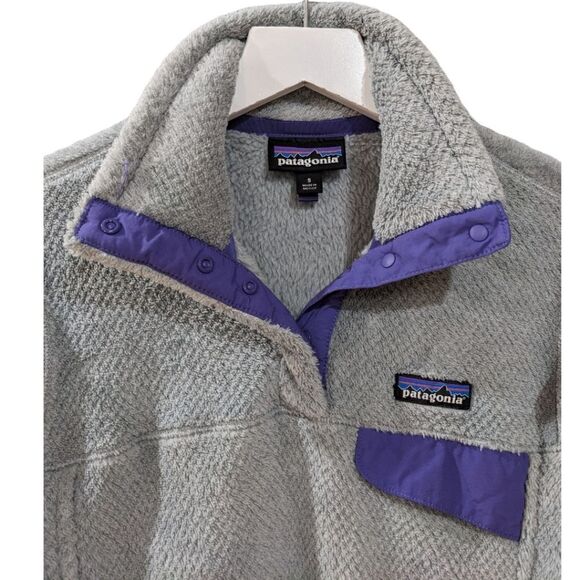 Patagonia Retool Snap-T Fleece Pullover Womens Size S in Grey Purple 25442 FA15 - Picture 4 of 7